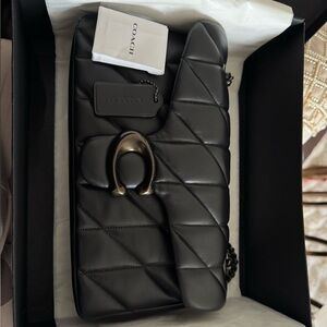 Coach Black Quilted Leather Shoulder Bag with Gunmetal Hardware